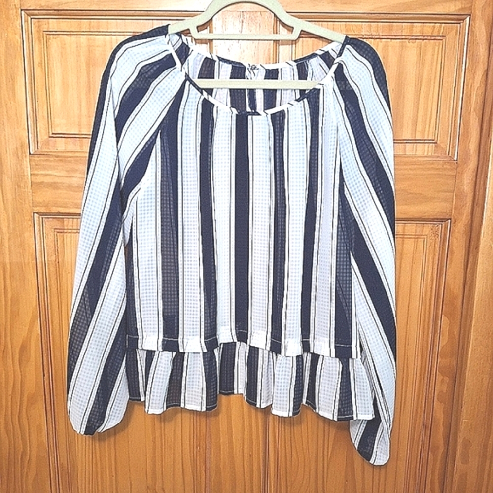 Dark blue & white blouse  size Medium